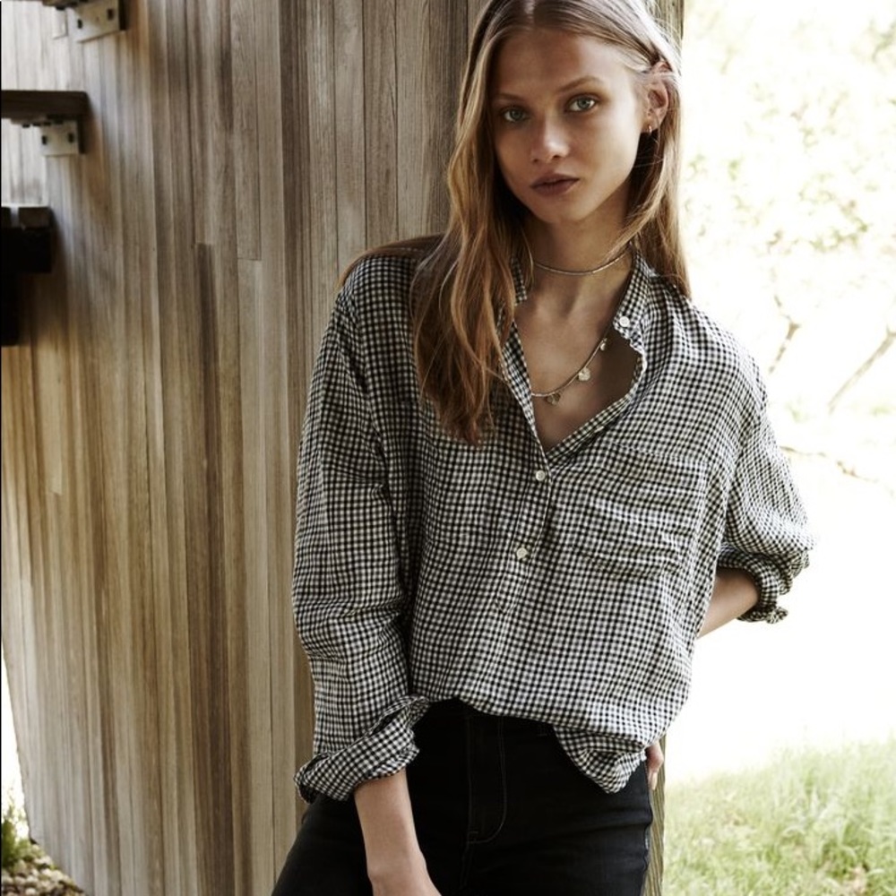 Madewell Black & White Gingham Button-Down Shirt - Women